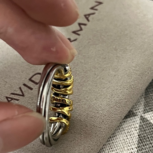 David Yurman Silver and Gold Ring - Picture 3 of 5